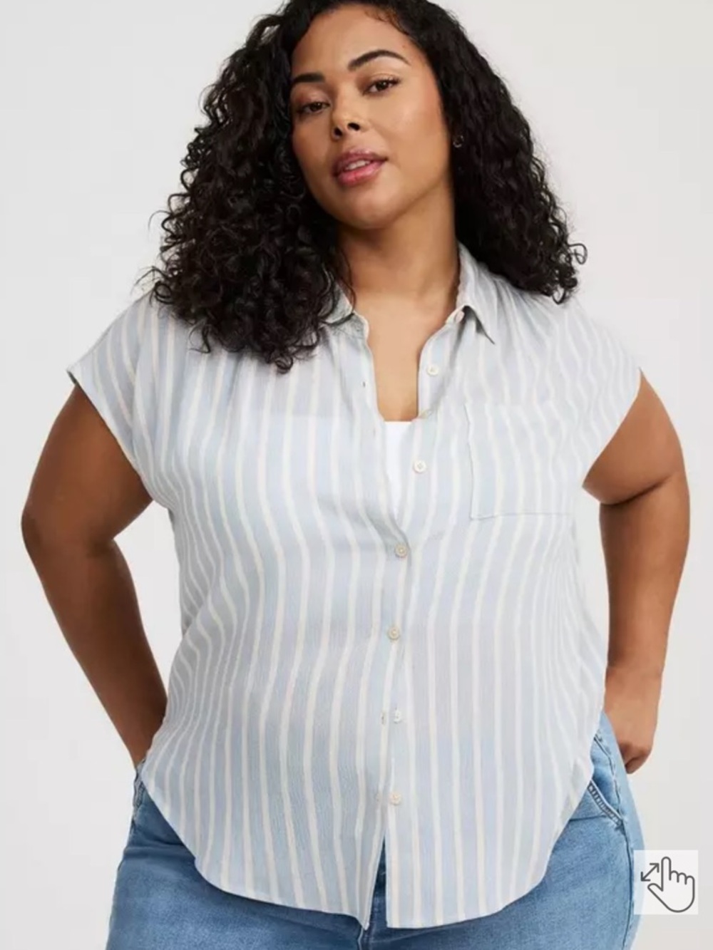 Torrid Crinkle Gauze Dolman Shirt Stripe size 4XL Summer
